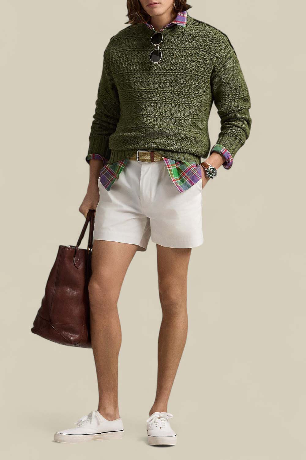 תמונת כל הלוק של סריג פשתן וכותנה